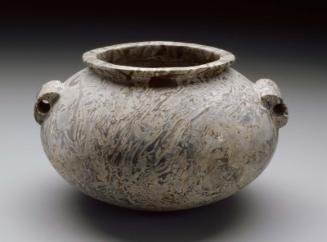 Squat vessel with pierced lug handles