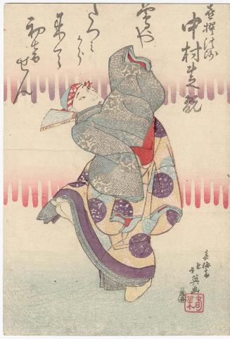 Actor Nakamura Shikan II as Kisen Hôshi, from a quick-change dance of Six Poetic Immortals (Rokkasen)