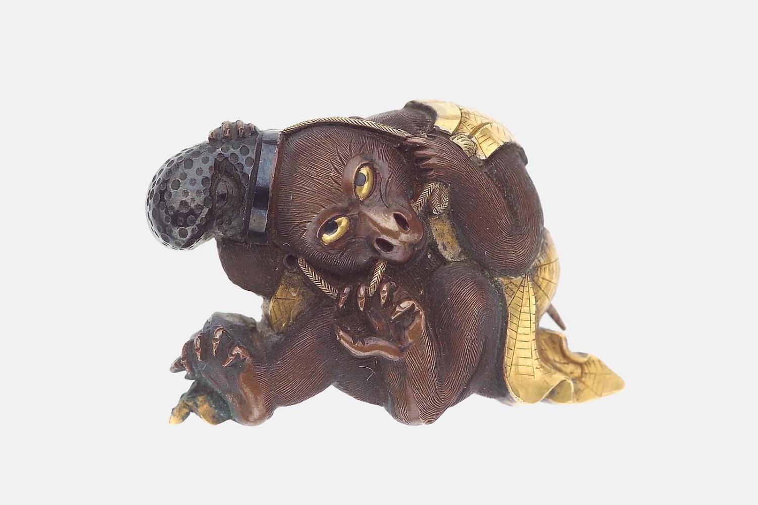 Kanamono in the form of a performing monkey