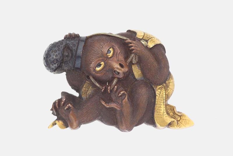 Kanamono in the form of a performing monkey