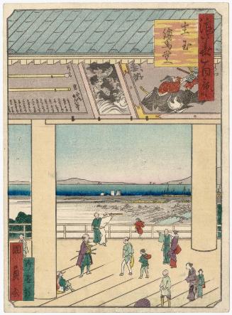 Votive-Picture Hall of the Shrine at Ikutama (Ikutama Ema-dô), from the series One Hundred Views of Osaka (Naniwa hyakkei)