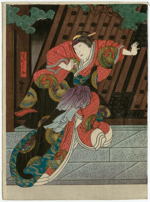 Actor Arashi Rikan III as Hangaku-jo
