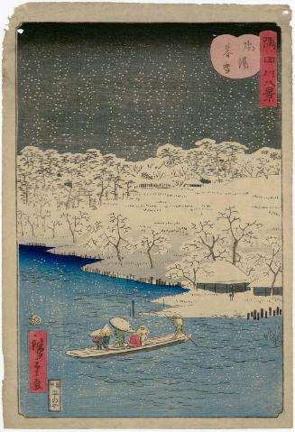 Twilight Snow at Hashiba (Hashiba bosetsu), from the series Eight Views of the Sumida River (Sumidagawa hakkei)