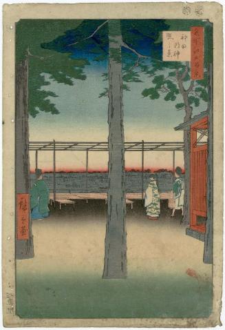 Dawn at Kanda Myôjin Shrine (Kanda Myôjin akebono no kei), from the series One Hundred Famous Views of Edo (Meisho Edo hyakkei)
