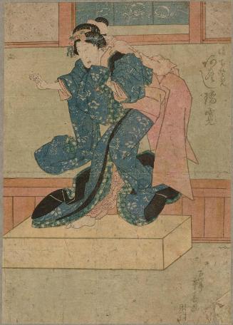 Actor Arashi Rikan II as the Daughter (Musume) Osome