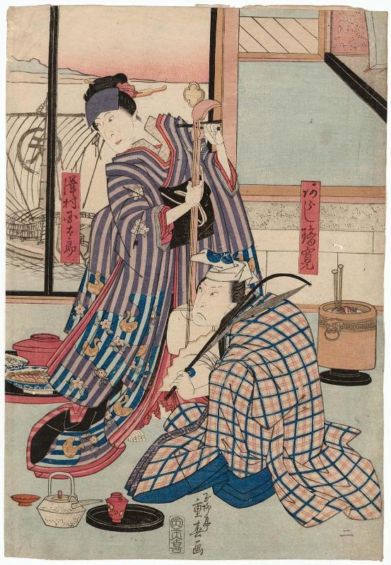 Actors Arashi Rikan II and Sawamura Kunitarô II