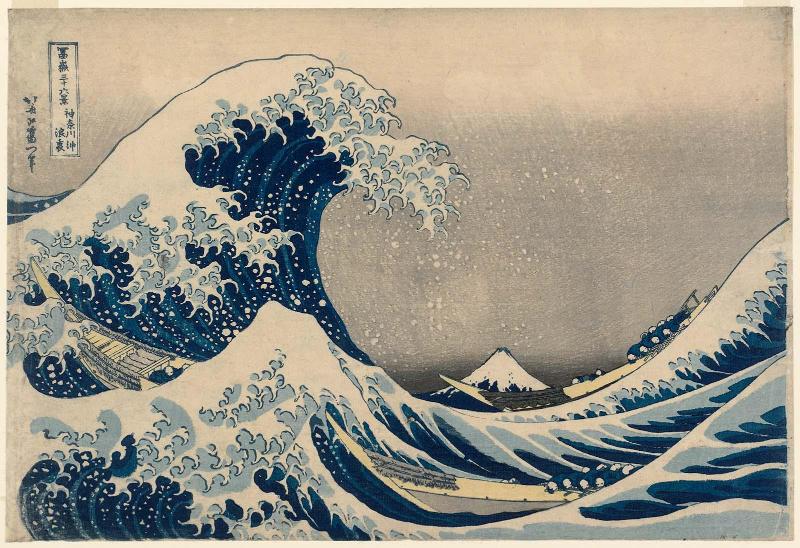 Under the Wave off Kanagawa (Kanagawa-oki nami-ura), also known as the Great Wave, from the series Thirty-six Views of Mount Fuji (Fugaku sanjûrokkei)
