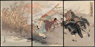 Sino-Japanese War: Picture of the Great Victory at Jiuliancheng (Nisshin sensô Kyûrenjô daishô no zu)