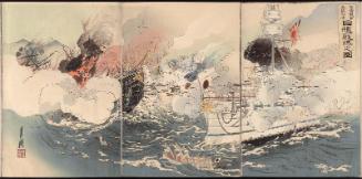 Sino-Japanese War: The Japanese Navy Victorious Off Takushan (Nisshin sensô Daikosan oki Nikkan senshô no zu)