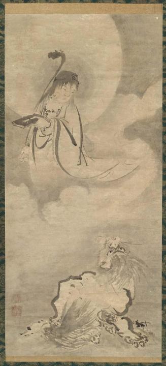 Monju, the Bodhisattva of Wisdom, and Lion
