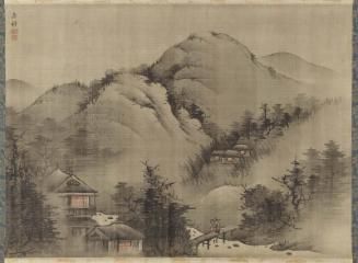 Landscape in Autumn Misty Night