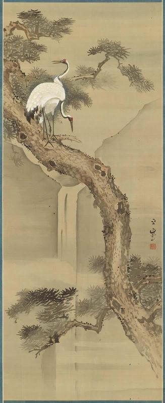 Cranes on a Pine Tree