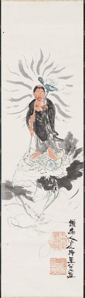 Image of Amida Buddha Standing on a Lotus Flower