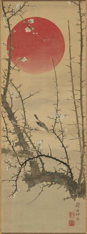 Plum Blossoms and Rising Sun