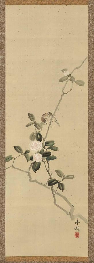 Sparrow and Camellias