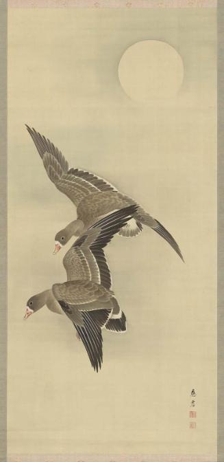 Geese Flying in the  Moonlight