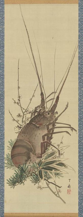 New Year's Emblem: Spiny Lobster, Pine, Bamboo, and Plum