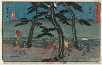 Akasaka, from the series The Fifty-three Stations of the Tôkaidô Road (Tôkaidô gojûsan tsugi no uchi), also known as the Gyôsho Tôkaidô