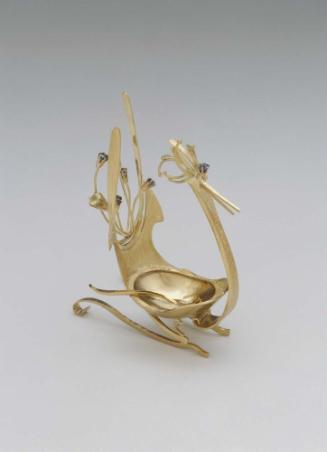 'Bird of the Nile' salt cellar and spoon