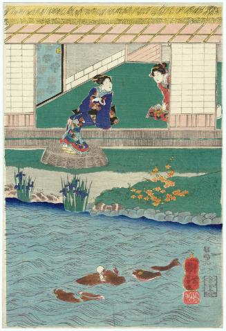 Beauties Enjoying Themselves in the Garden (Bijin niwa asobi)