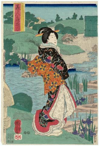 Beauties Enjoying Themselves in the Garden (Bijin niwa asobi)