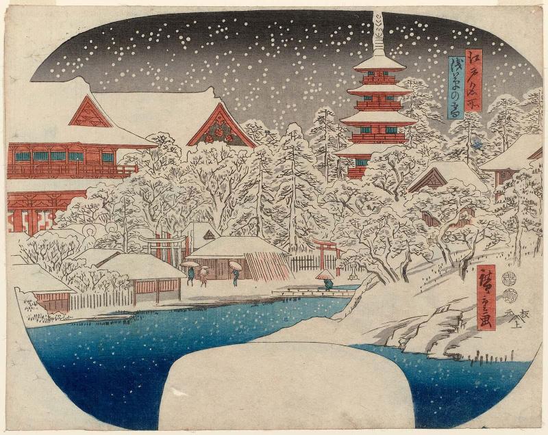Asakusa in Snow (Asakusa no yuki), from the series Famous Places in Edo (Edo meisho)