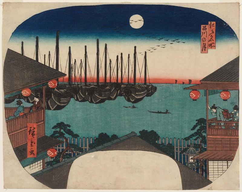 Moon over Shinagawa (Shinagawa no tsuki), from the Series Famous Places in Edo (Edo meisho)
