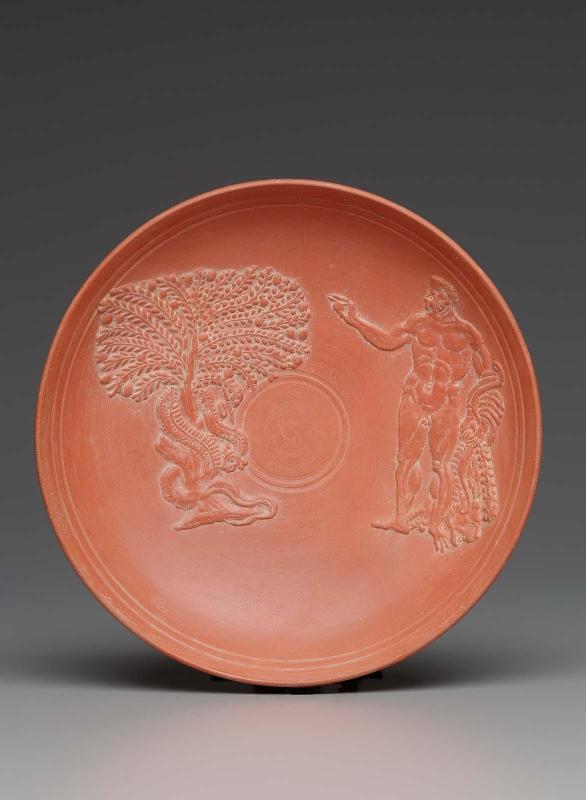 Bowl with applied decoration depicting Hercules