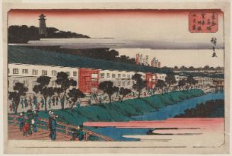 Akabane Bridge and Suiten Shrine in Shiba (Shiba Akabane Suitengû), from the series Famous Places in the Eastern Capital (Tôto meisho)