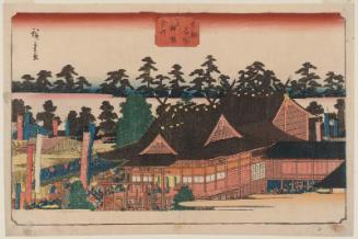Festival at the Shiba Shinmei Shrine (Shiba Shinmei sairei), from the series Famous Places in the Eastern Capital (Tôto meisho)