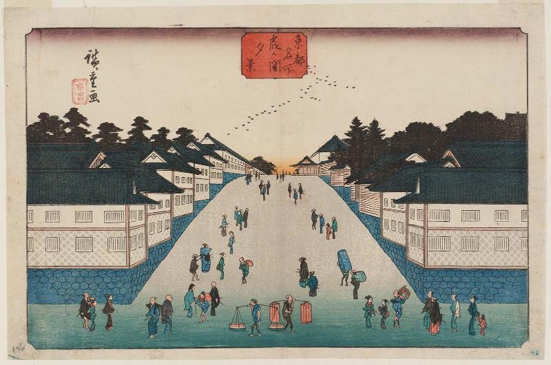 Evening View of Kasumigaseki (Kasumigaseki yûkei), from the series Famous Places in the Eastern Capital (Tôto meisho)