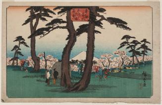 Cherry Blossoms in Full Bloom at Asuka Hill (Asukayama hanazakari), from the series Famous Places in the Eastern Capital (Tôto meisho)