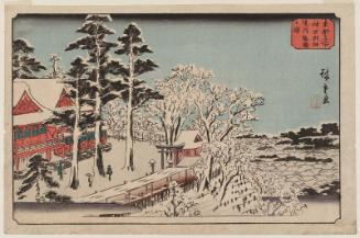 Clear Weather after Snow in the Precincts of the Kanda Myôjin Shrine (Kanda Myôjin keidai yukibare no zu), from the series Famous Places in the Eastern Capital (Tôto meisho)