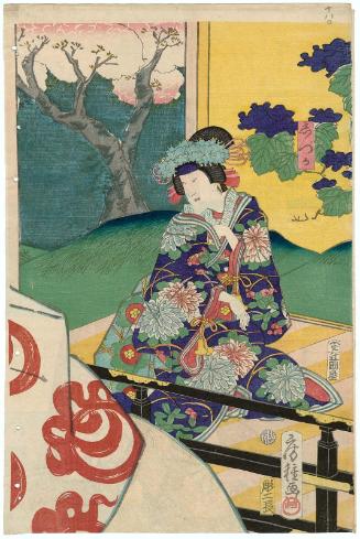 Actors Sawamura Tosshô II as Hangan Yoshitsune (R) and Iwai Shijaku II as Shizuka (L)