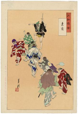 Sparrow Dance (Renjaku), from the series Gekkô's Miscellany (Gekkô zuihitsu)
