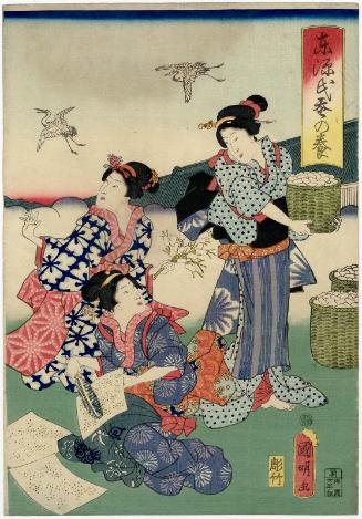 Eastern Genji's Silkworm Cultivation (Azuma Genji kaiko no yashinai)