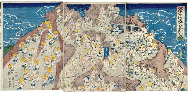 Pilgrims on Mount Fuji (Fujisan shonin sankei no zu)