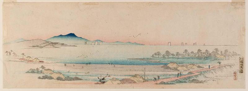 Salt Beach at Gyôtoku (Gyôtoku shiohama no zu), from an untitled series of views of Edo