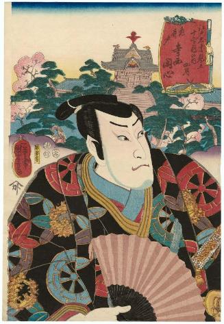 The Fourth Month (Shigatsu): (Actor Arashi Kichisaburô III as) Teranishi Kanshin at Kameido, from the series Selections for Famous Places in Edo in the Twelve Months (Edo meishô mitate jûni kagetsu no uchi)