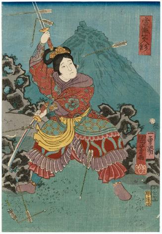 Modern Lifesized Dolls (Tôsei iki ningyô): Hu Sanniang, the Ten-foot Blue One, from the Shuihuzhuan (Suikoden)