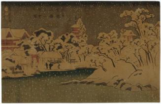 Snow on Benten Hill at Kinryûzan Temple in Asakusa (Asakusa Kinryûzan Bentenyama setchû no zu)