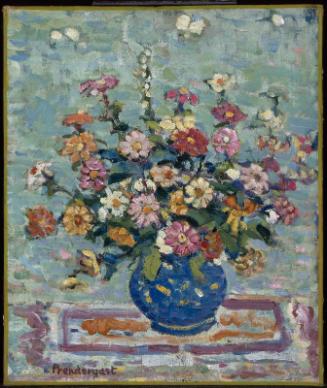 Flowers in a Blue Vase