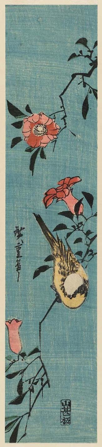 Yellow Bird and Flowers