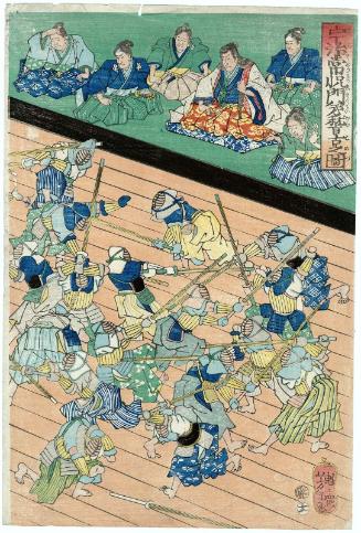 The Pupils of Uji no Jôetsu Practicing Fencing (Uji no Jôetsu no montei keiko no zu)
