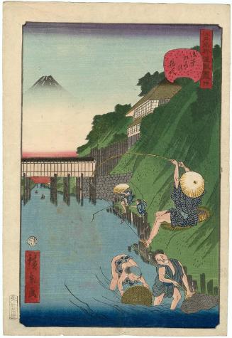 No. 4, Fishermen at Ochanomizu (Ochanomizu no tsuribito), from the series Comical Views of Famous Places in Edo (Edo meisho dôke zukushi)