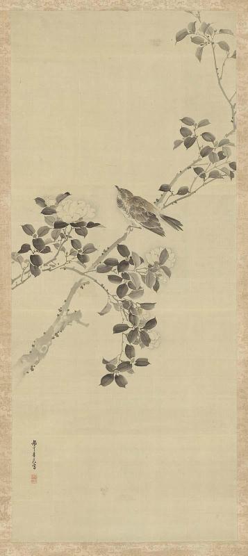 Wild Camellia and Skylark