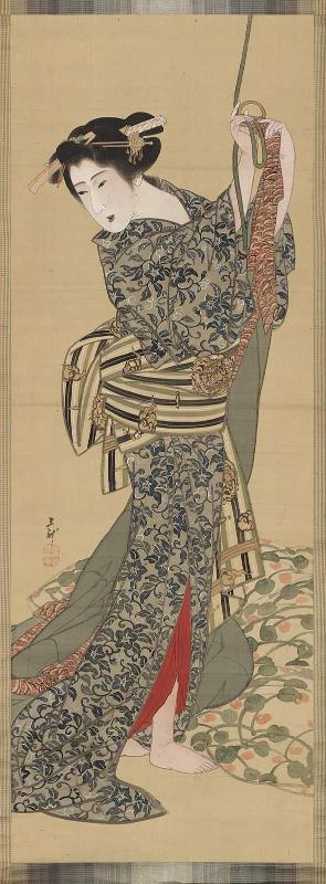 Geisha Putting Up a Mosquito Net