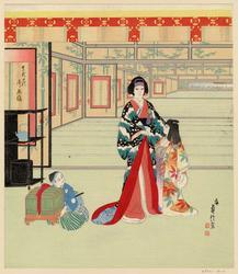 The Palace Scene in the Play Meiboku Sendai Hagi (Sendai hagi gotenba)