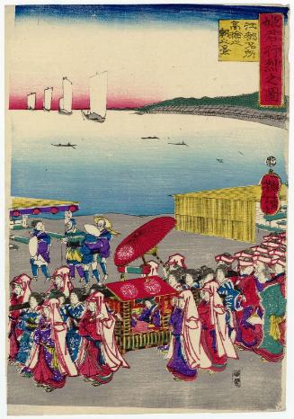 The Procession of a Princess: Morning View of Takanawa, a Famous Place in Edo (Himegimi gyôretsu no zu, Edo meisho Takanawa no asa no kei)