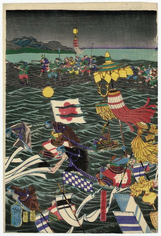 Sasaki Moritsuna and His Troops Crossing the Inland Sea